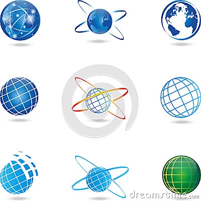 Earth, globe, logo, sign Stock Photo