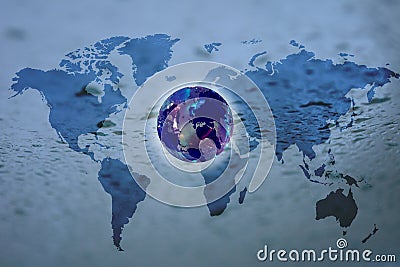 Earth globe, realistic 3 D rendering. Stock Photo