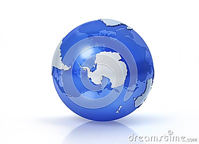 Earth globe stylized. South Pole view Stock Photo