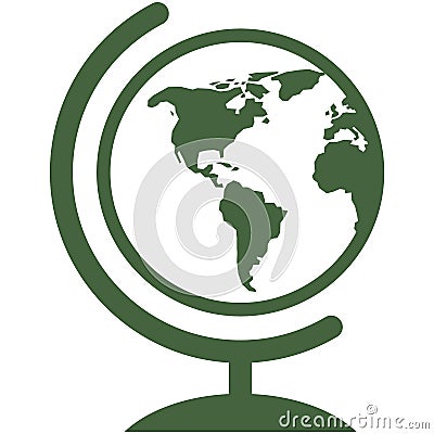 Earth globe vector world planet school geography icon Vector Illustration
