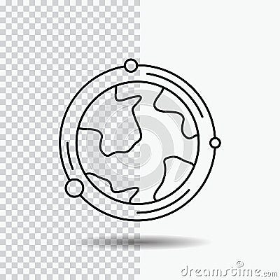 earth, globe, world, geography, discovery Line Icon on Transparent Background. Black Icon Vector Illustration Vector Illustration