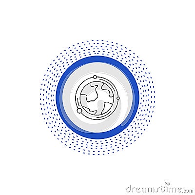 earth, globe, world, geography, discovery Line Icon. Vector isolated illustration Vector Illustration