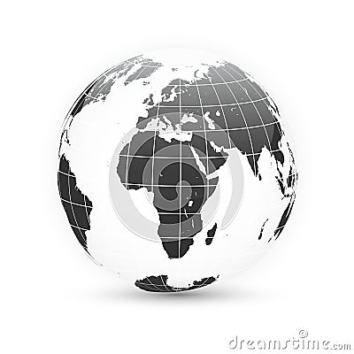 Earth globe. World map set. Planet with continents. Vector Illustration Vector Illustration