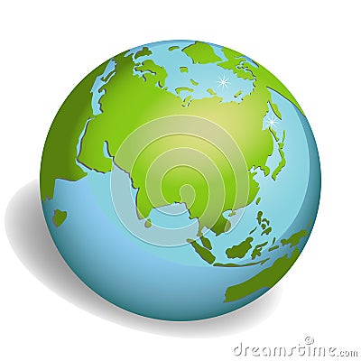 Earth globes isolated on white background Cartoon Illustration