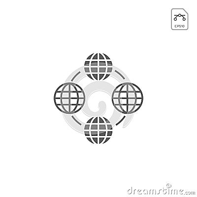 Earth globes isolated on white background. Flat planet Earth icon. Vector illustration or logo inspiration Vector Illustration