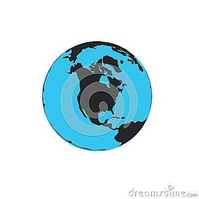 Earth globes isolated on white background. Flat planet Earth icon. Vector illustration. Vector Illustration