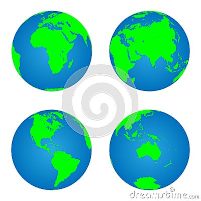 Earth globes Vector Illustration
