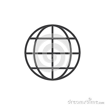 Earth grid line icon Vector Illustration