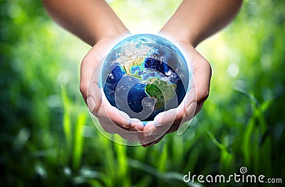 Earth in hands - environment concept Stock Photo