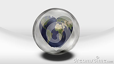 Earth Heart in container Stock Photo