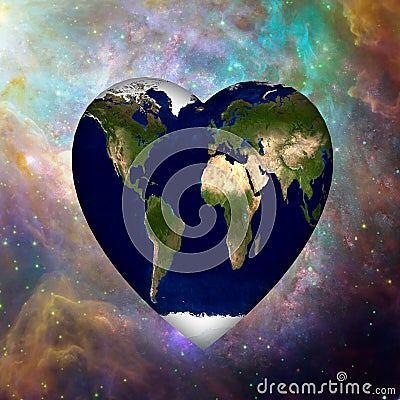 Earth Heart Cosmos Stock Photo