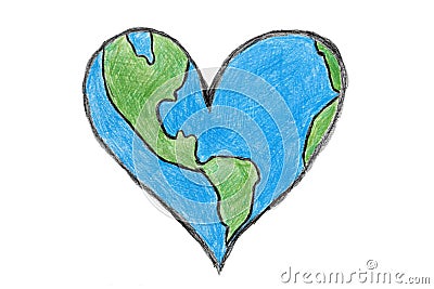 Earth Heart Stock Photo