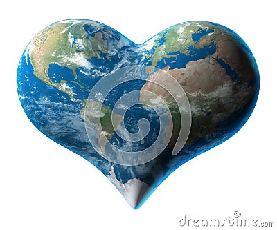 Earth - heart symbol Stock Photo