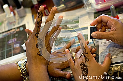 Earth Henna/Mehndi Body Painting Editorial Stock Photo