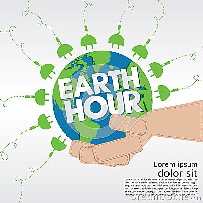 Earth Hour. Vector Illustration