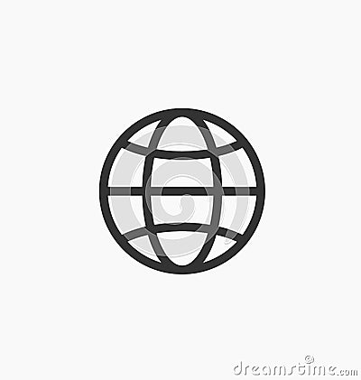 Earth icon / sign in flat style isolated. Earth globe symbol Vector Illustration