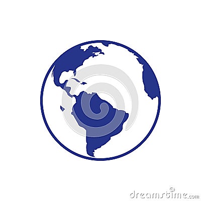 Earth icon stock vector illustration flat design style Vector Illustration