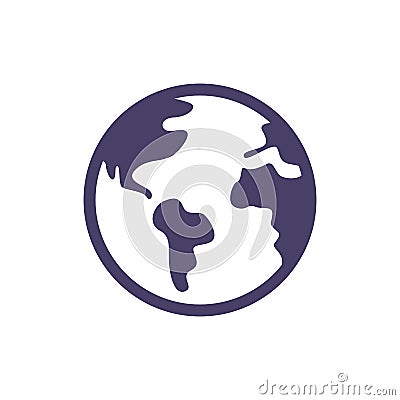 Earth Icon Vector. Simple flat symbol. Perfect Black pictogram illustration on white background. Vector Illustration