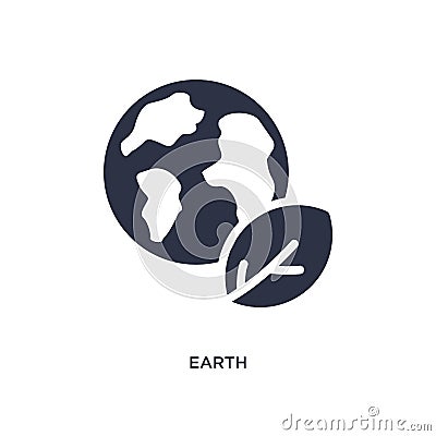 earth icon on white background. Simple element illustration from ecology concept Vector Illustration