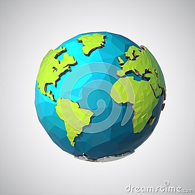 Earth illustration in Low poly style Vector Illustration