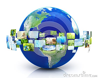 Earth with images Stock Photo