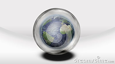 Earth inside glass sphere Stock Photo