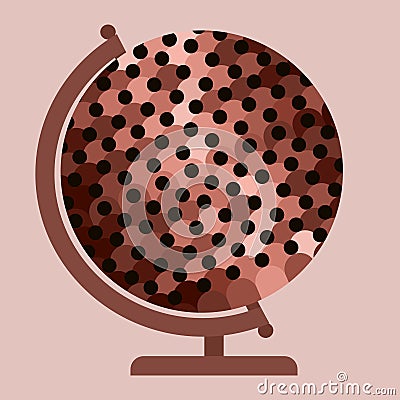 A globe filled with human figures Vector Illustration