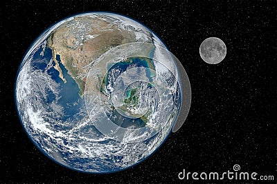 Earth and moon Stock Photo