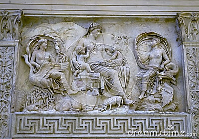 Earth Mother Statue Ara Pacis Altar Peace Emperor Augustus Rome Italy Editorial Stock Photo