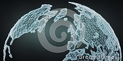 Earth network interface 3D rendering Stock Photo