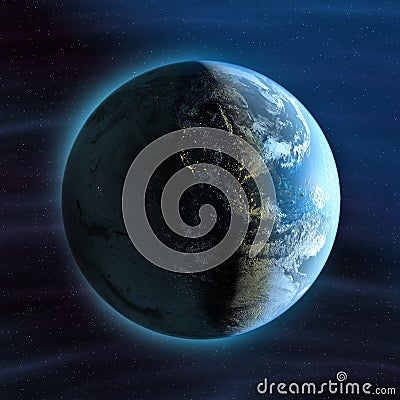 Earth (night America view) Stock Photo