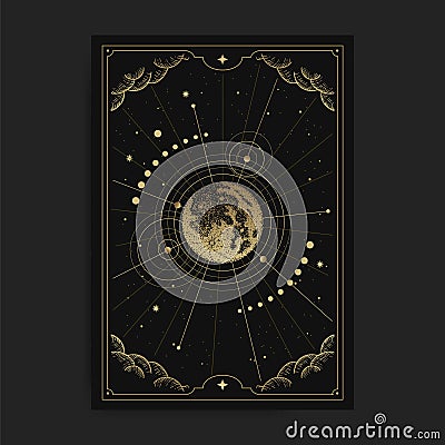 Earth and ornament geometric golden illustration Vector Illustration