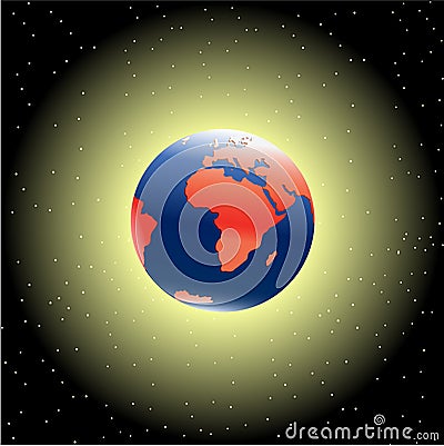 Earth in outer space Vector Illustration