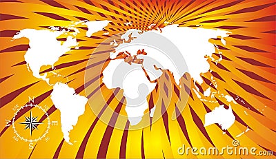 Earth over stripped background Stock Photo