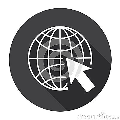 Earth Planet Globe Arrow Computer Icon Search Vector Illustration