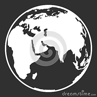 Earth planet globe web and mobile icon in flat design Vector Illustration