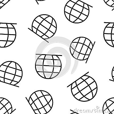 Earth planet icon in flat style. Globe geographic vector illustration on white isolated background. Global communication seamless Vector Illustration