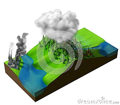 Earth pollution and toxic rains Stock Photo