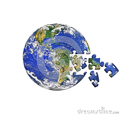 earth puzzle Stock Photo