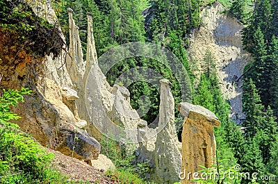 Earth pyramids in South Tyrol, Italy Stock Photo
