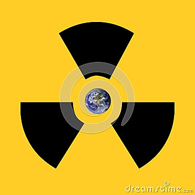 Earth radioactive sign Stock Photo