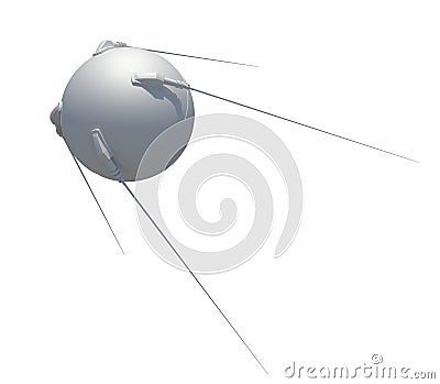 Earth satellite sputnik. 3D illustration Cartoon Illustration