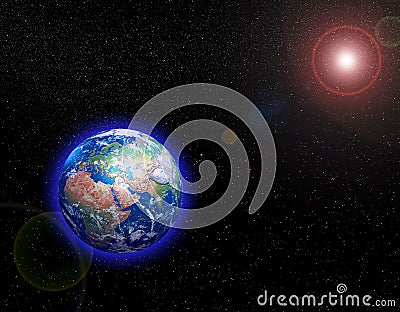 Earth in Space Stock Photo