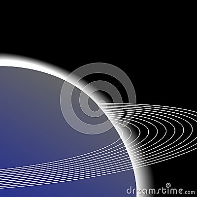 Earth space orbit planet rings Vector Illustration