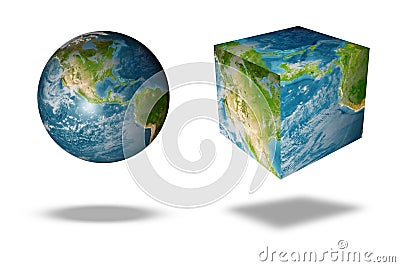 Earth square globe Stock Photo