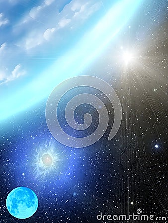 Earth sun galactic Stock Photo