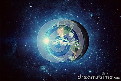 Earth, sun, galaxy and space. Elements of this image furnished by NASA Stock Photo