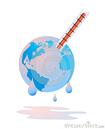 Earth is sweating by global warming Vector Illustration