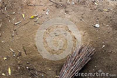 The earth is swept with a broom for Copy-space Stock Photo