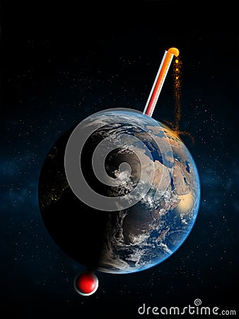 Earth temperature is critical Stock Photo